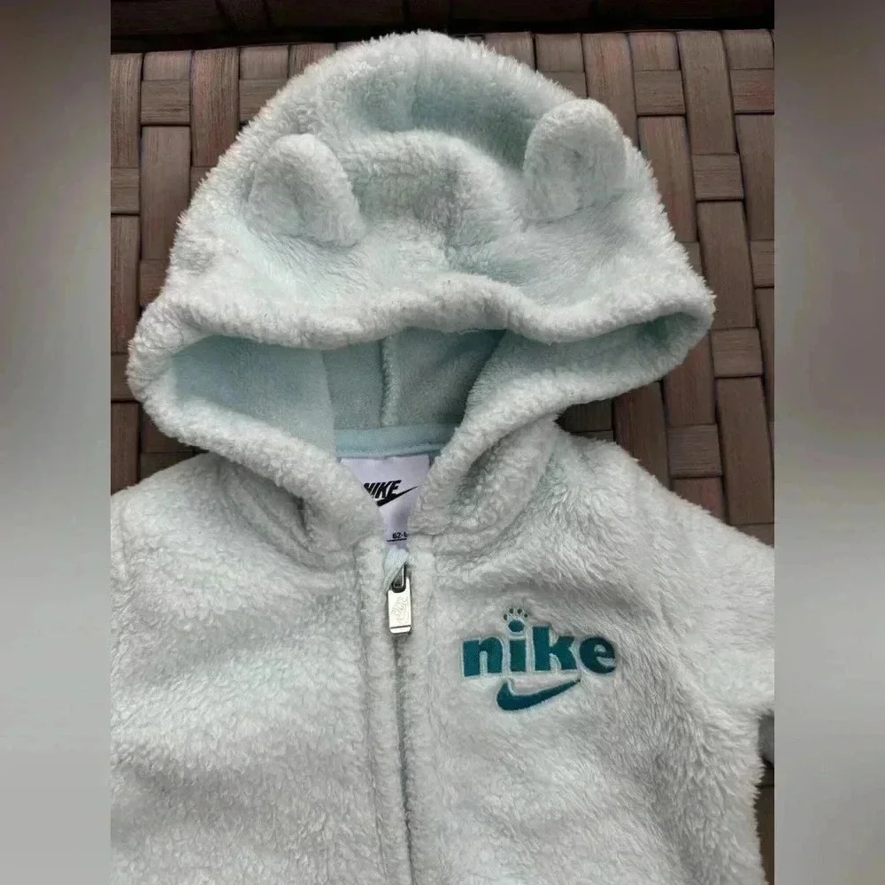 Nike Infant Boys' Track Pack Full Zip‎ Fleece Coverall Baby Blue Size 6 Months